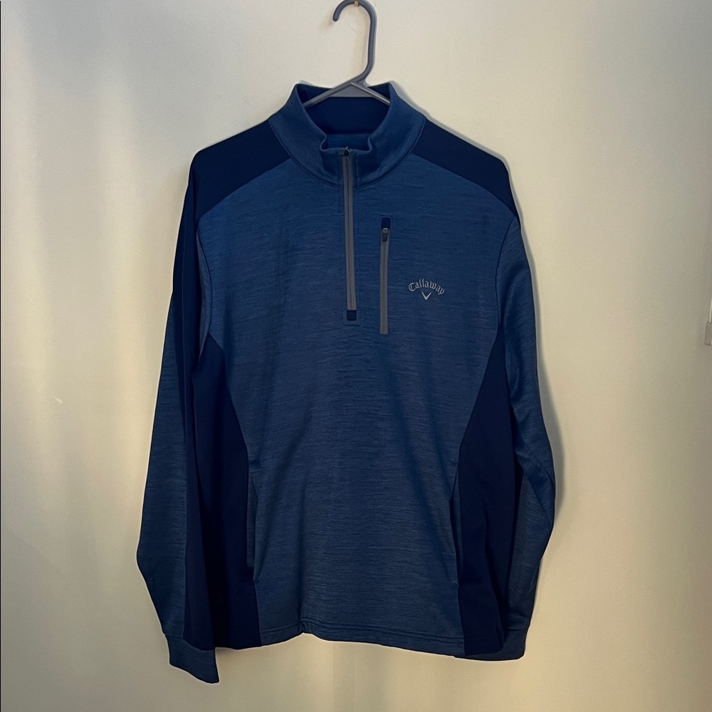 Callaway Navy and Blue Quarter-Zip Pullover